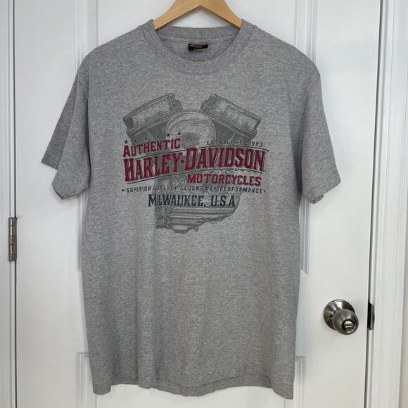 Harley Davidson Indianpolis Indiana Bravado Men's Gray T Shirt Size Large - Picture 1 of 11